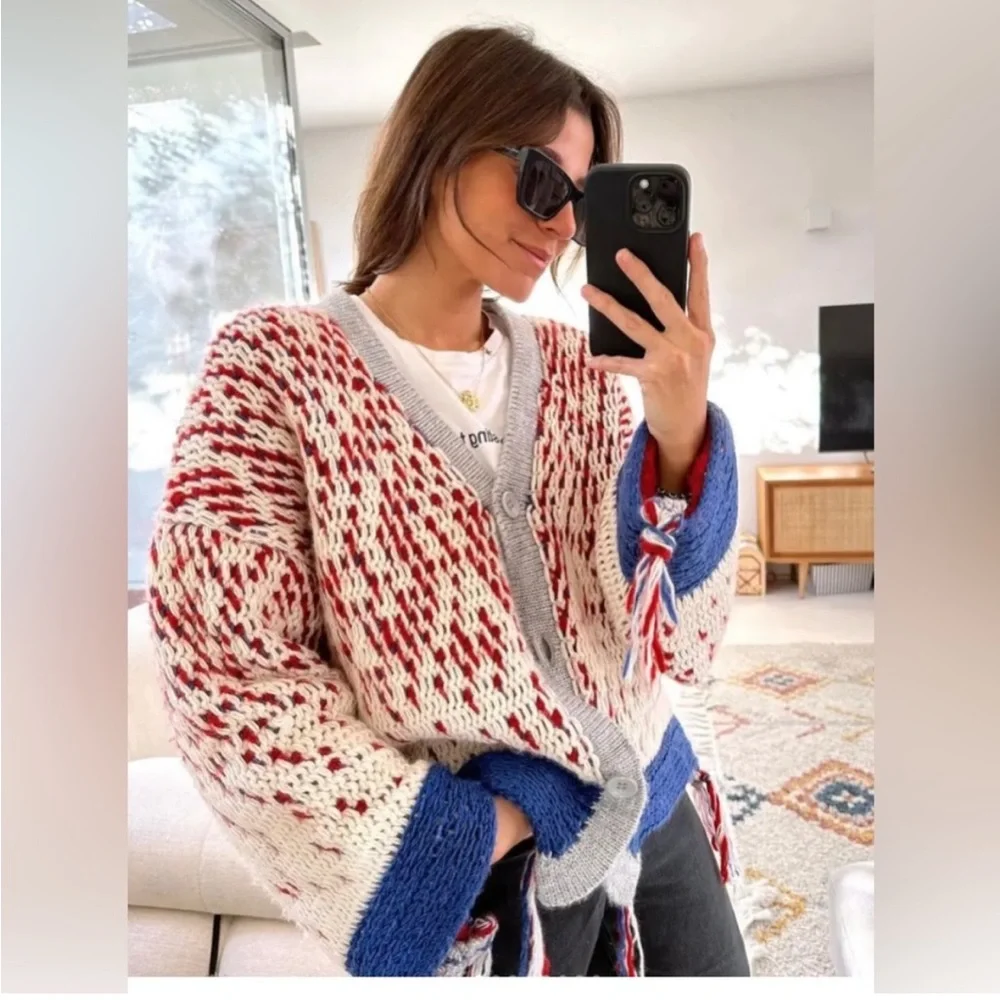 Zara fringed knit jacket - Picture 2 of 14